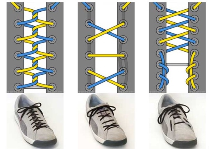 Интересная шнуровка: необычные способы. Как завязать шнурки на разной обуви креативно? Виды интересных вариантов завязывания